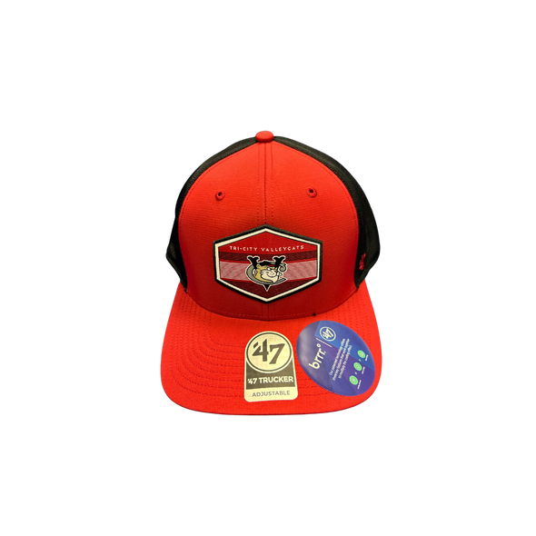 47 Brand Black & Red Trucker Hat