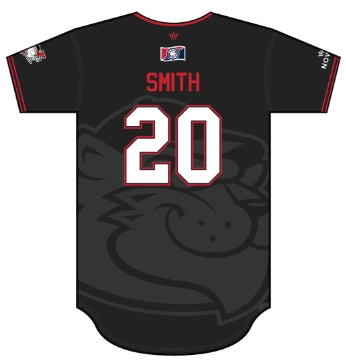 ValleyCats Full Button-Down Black Jersey
