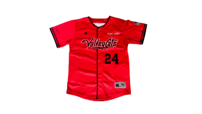 ValleyCats Red Full Button-Down Jersey